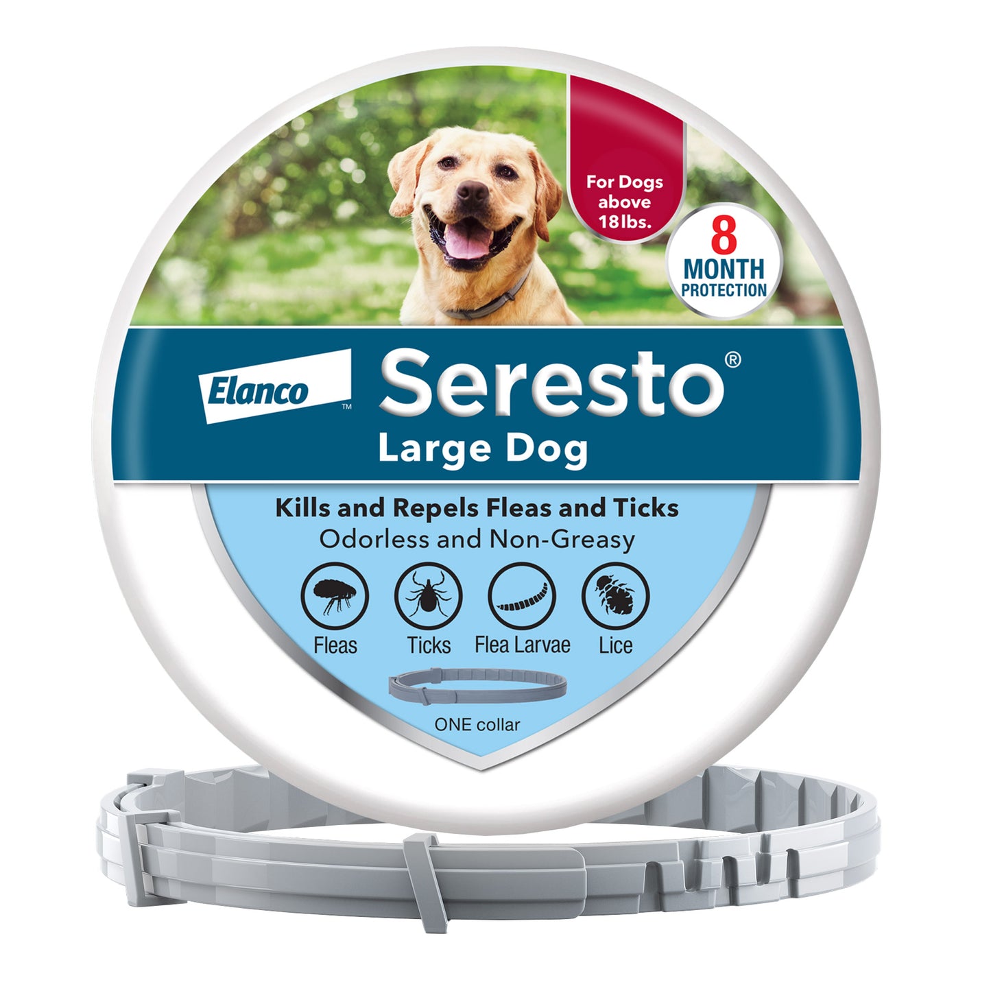 Flea and Tick Collar for Dogs over 18 Lbs, 8 Month Prevention