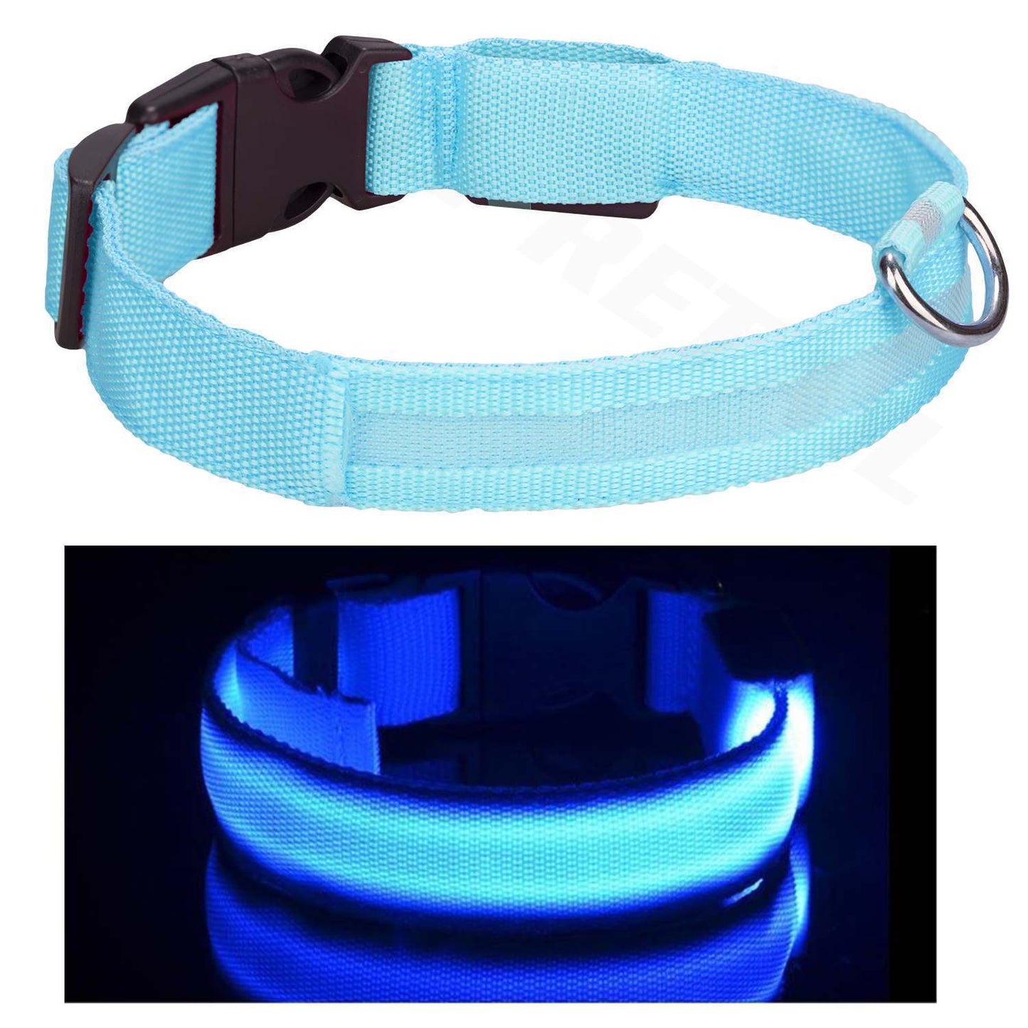 Light up LED Dog Collar Adjustable USB Rechargeable Pet Safety Luminous ALL SIZE