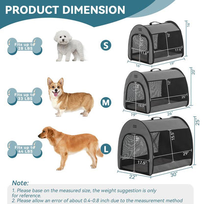 Petsfit Portable Dog Crate Arch Design Escape Proof Collapsible Soft Sided Dog Crate Dog Kennel