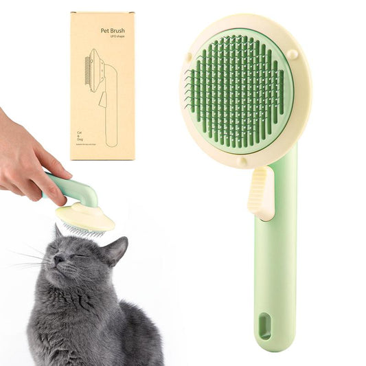 UFO Shape Cat Brush Dog Brush, Soft Cat Grooming Tool Brush for Dogs and Cats, Pet Massage Brush, Cat Grooming Brush for Cat Hair Shedding, Self Cleaning Slicker Brushes for Cats Pet Massaging Tool, Suitable for Pets with Long and Short Hair