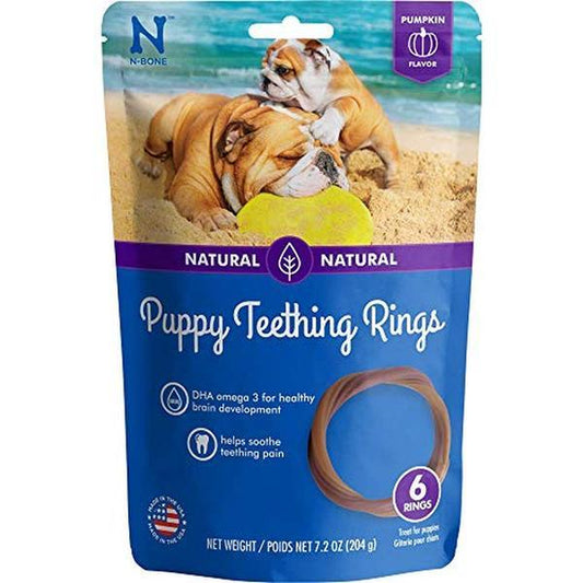 N-Bone Puppy Teething Ring Pumpkin Flavor 7.2 Oz/(6 Count)