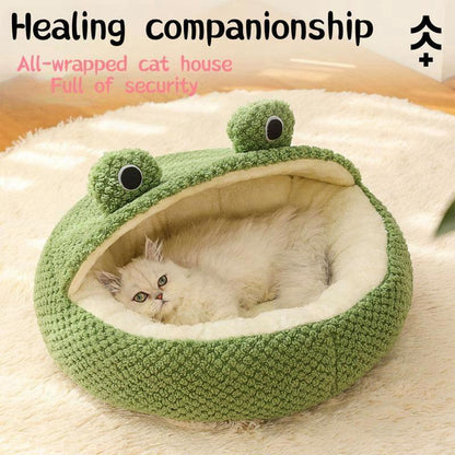 Cute Frog Design Pet Bed, Warm Plush Pet Mat, Pet Nest for Small Medium Large Dogs & Cats