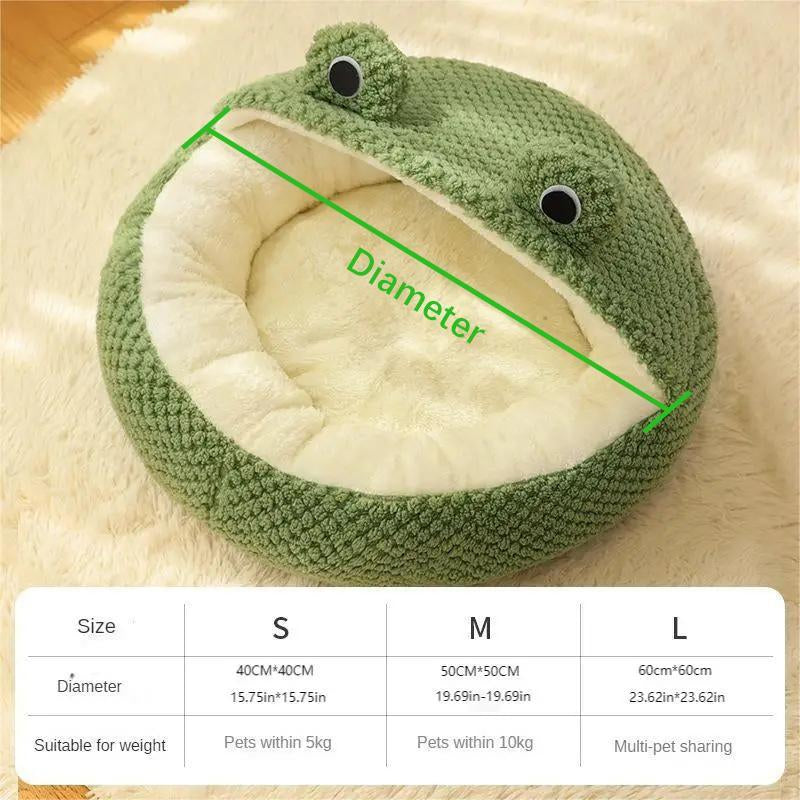 Cute Frog Design Pet Bed, Warm Plush Pet Mat, Pet Nest for Small Medium Large Dogs & Cats