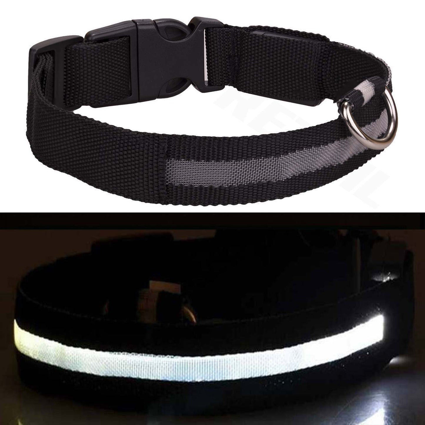 Light up LED Dog Collar Adjustable USB Rechargeable Pet Safety Luminous ALL SIZE