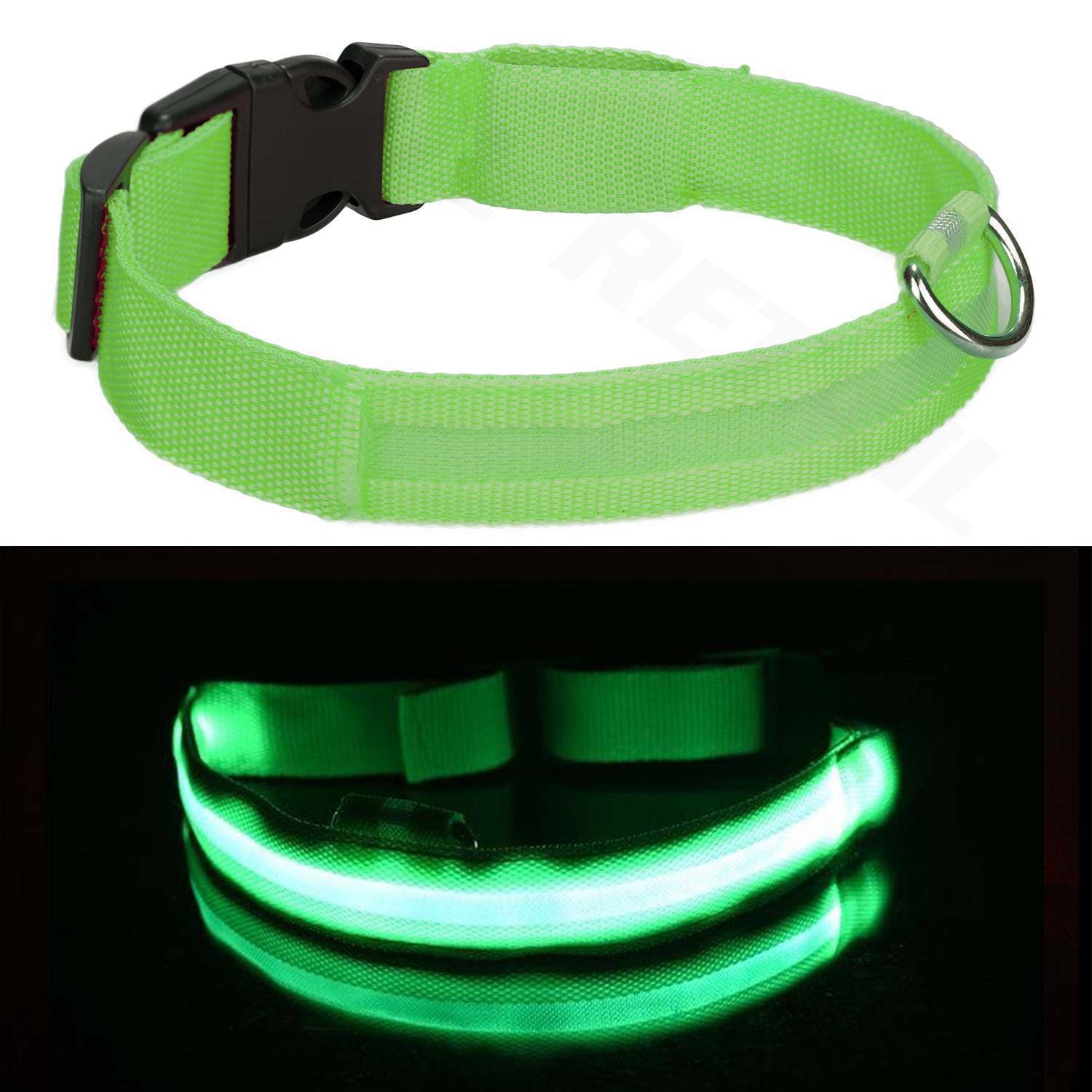 Light up LED Dog Collar Adjustable USB Rechargeable Pet Safety Luminous ALL SIZE